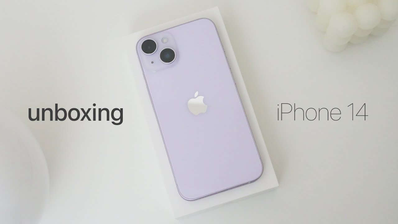 unboxing iPhone 14 purple 2022 Aesthetic | Camera comparison with iPhone 14 Pro Max, Setup
