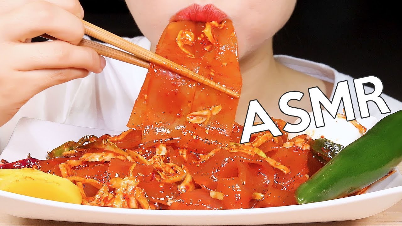 ASMR SPICY WIDE GLASS NOODLES 비빔중국당면 먹방