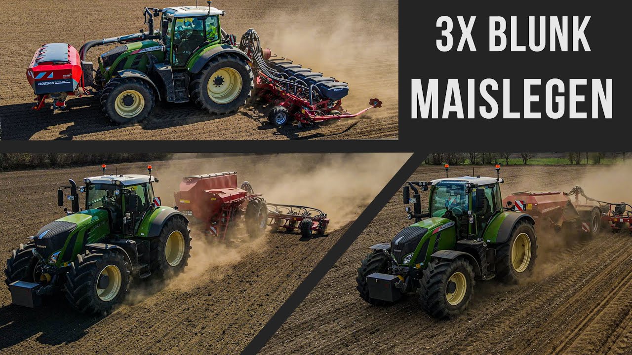3x BLUNK beim MAISLEGEN || Fendt || Horsch || Mais || Corn || 4K