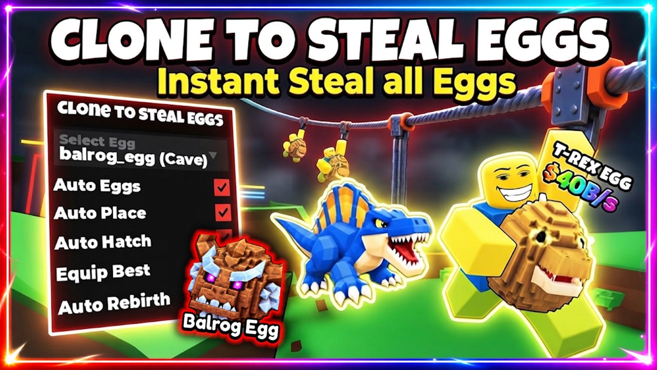 💸 Clone to Steal Eggs Script - Steal all Eggs, FAST RICH!!