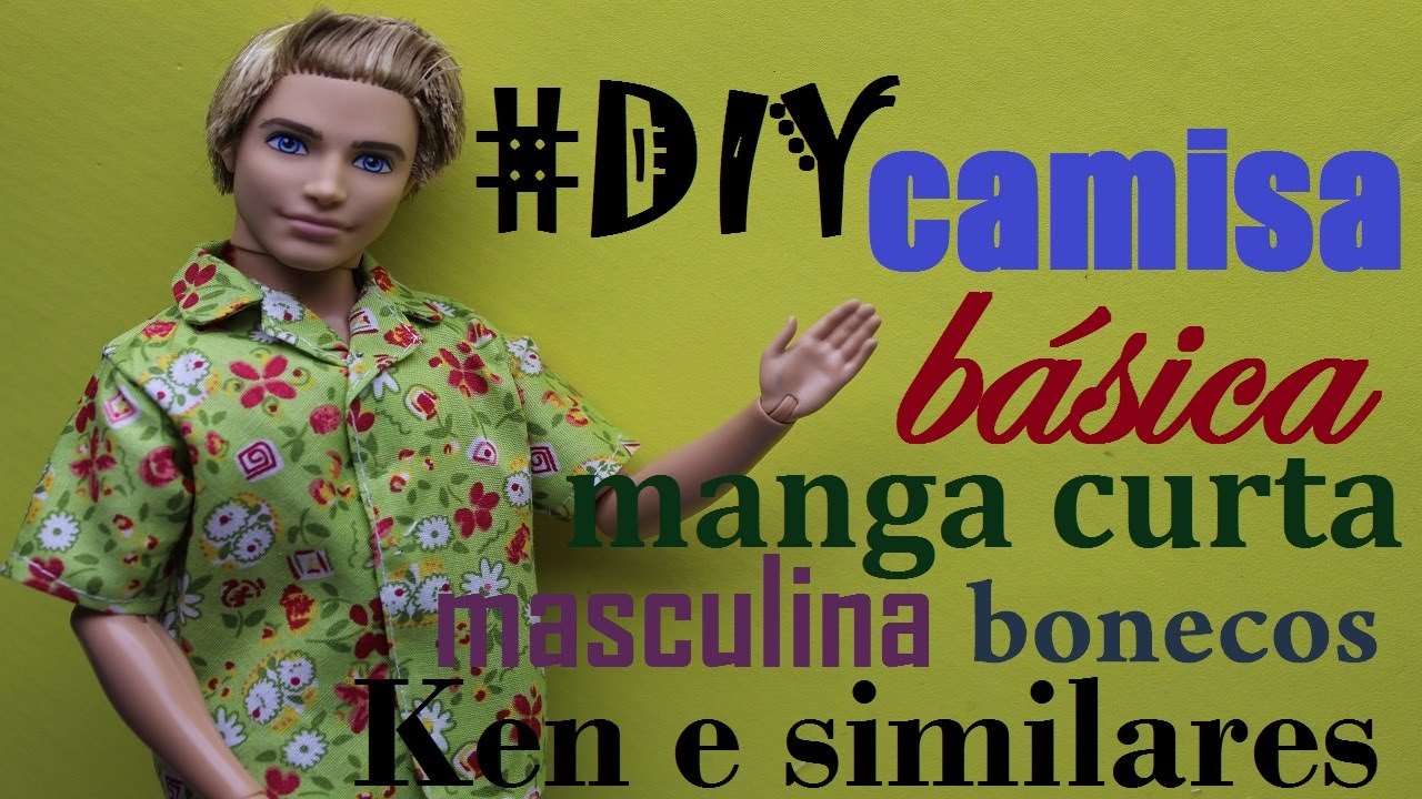 #DIY Camisa básica masculina manga curta para bonecos Ken e similares