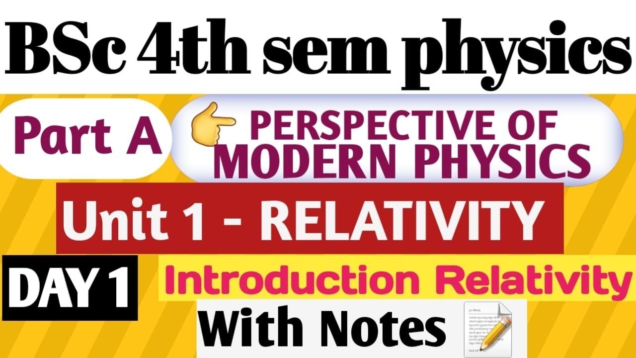 |L1| Introduction | Relativity | Perspective of Modern Physics | B.Sc.4th sem physics | Bsc 4th sem