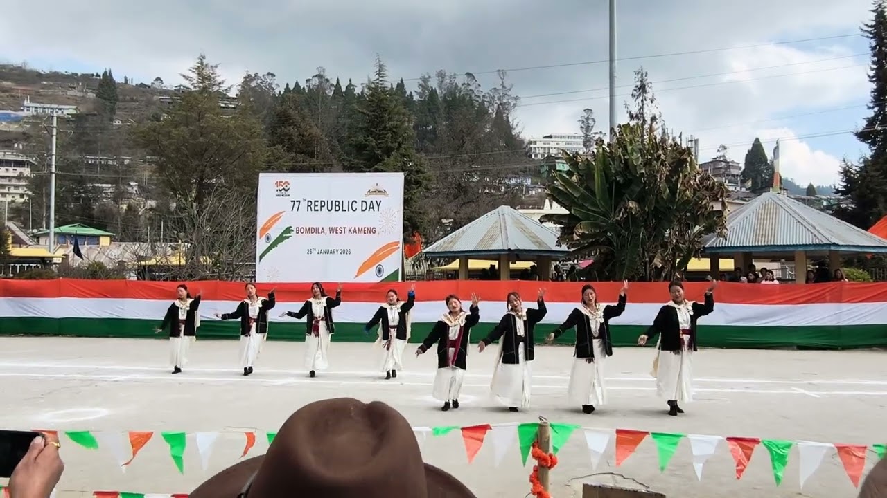 Shertukpen dance performed by SIMPA on the occasion of 77th Republic day at Bomdila. 