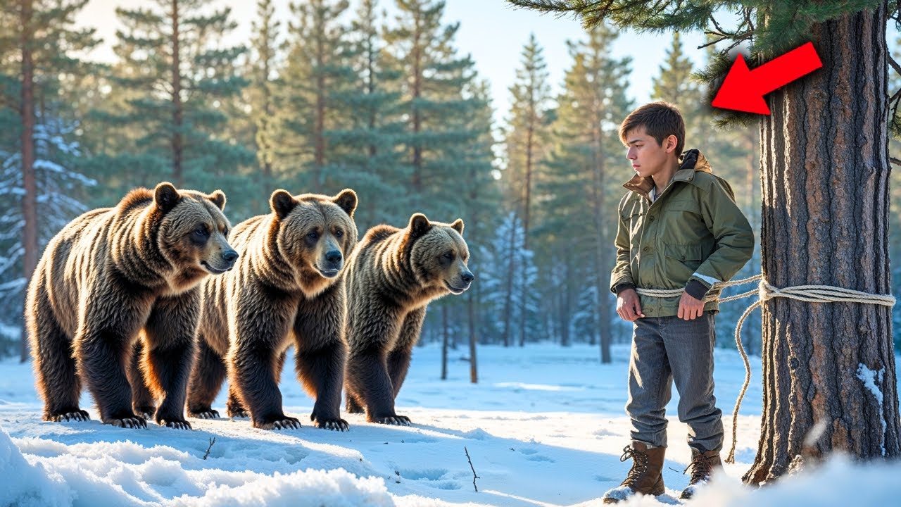 Un Gruppo Di Grizzly Trova Un Bambino Legato A Un Albero... Quello Che Accade Dopo &Egrave; Sconvolgente