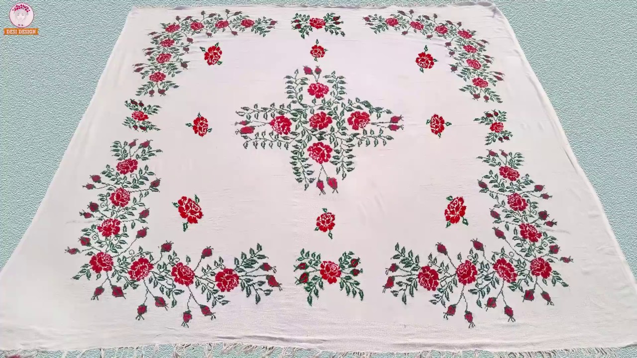 Rose Flower Dusuti Bedsheet In Hindi By Desi Design.