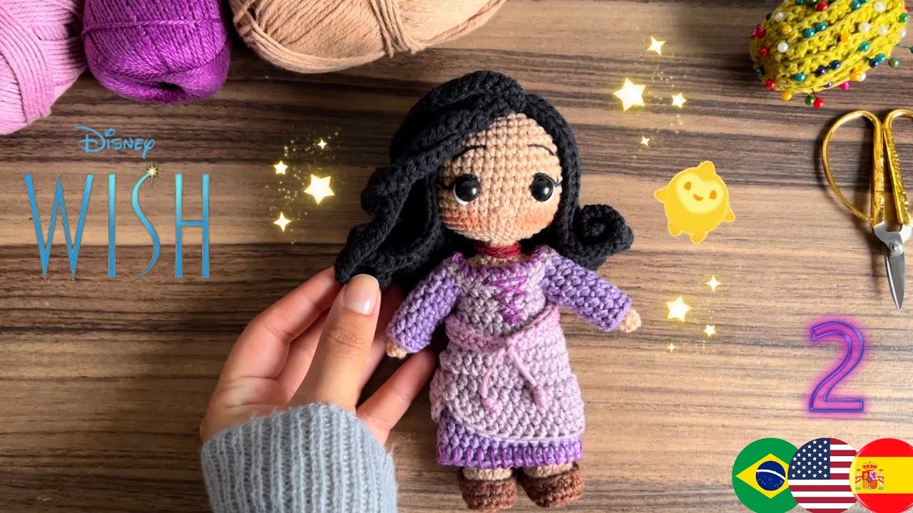 Asha Amigurumi / Wish: el poder de los deseos disney / Parte 2💜