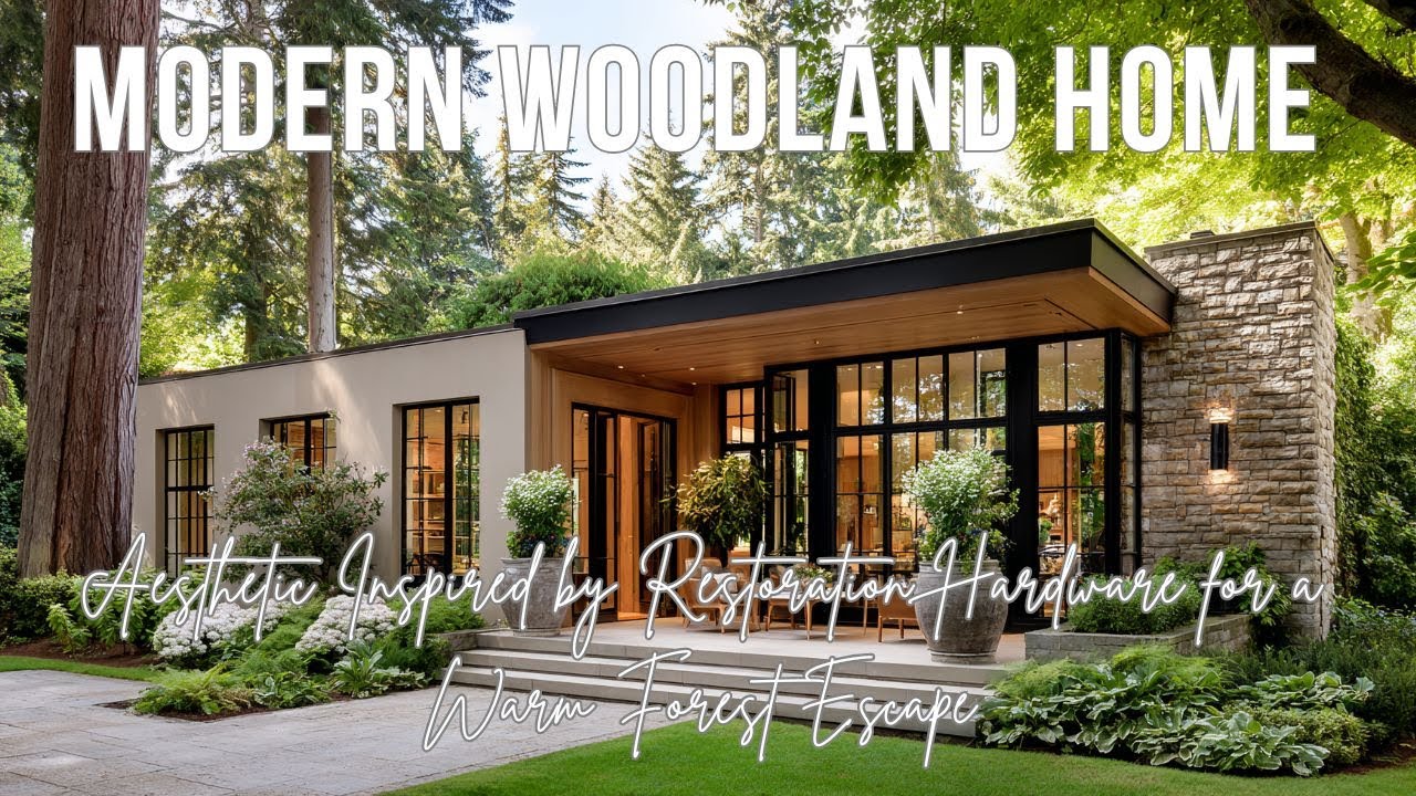 Modern Woodland Home Aesthetic Inspired by Restoration Hardware for a Warm Forest Escape