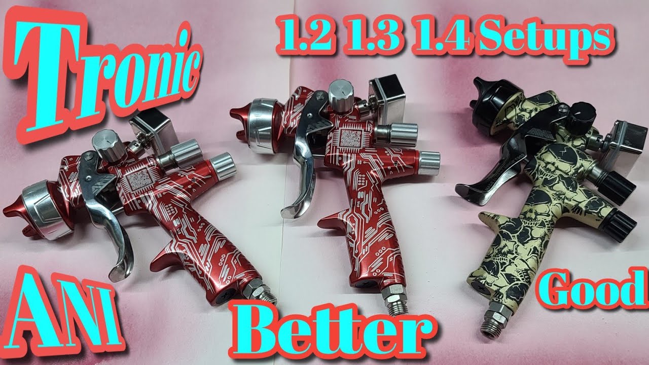 New ANI Tronic 200 Spray Gun 1.2 1.3 1.4 Pattern Review Base Clear ANI Skull Upgraded 