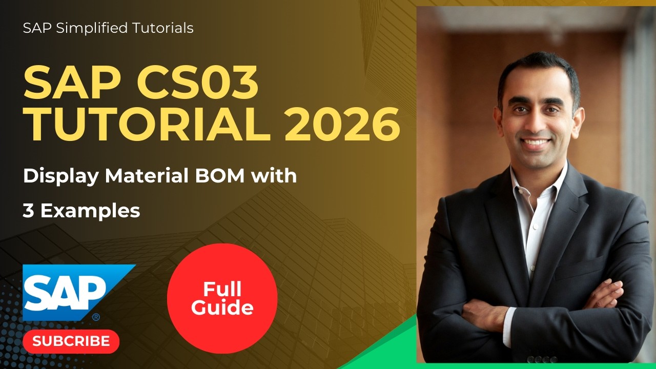 SAP CS03 Transaction | Display Material BOM Explained with 3 Examples (Full Guide)