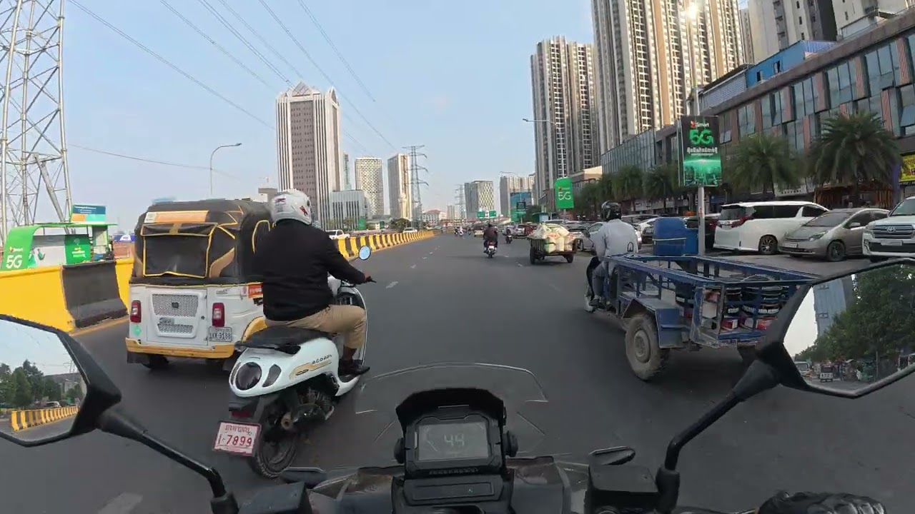 Phnom Penh Ride ASMR | Ep 049 | Morning | Rush Time (4K)