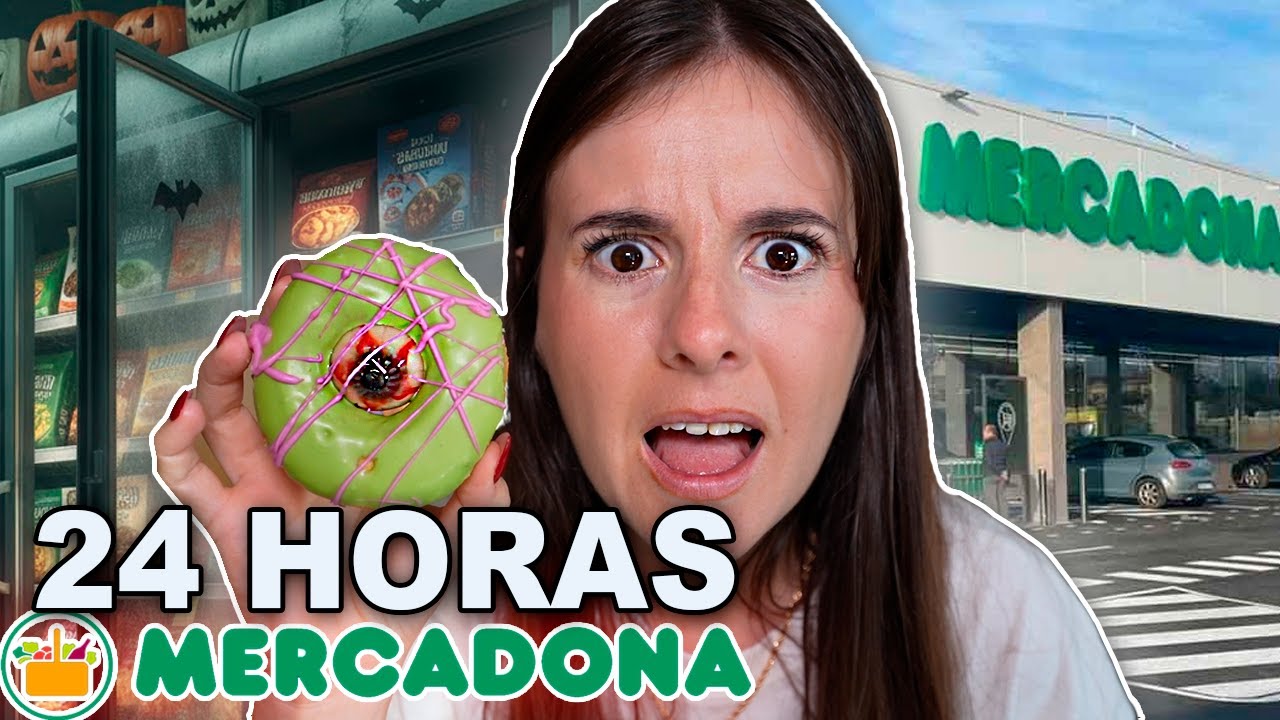 COMIENDO NOVEDADES de MERCADONA DE HALLOWEEN por 24 HORAS🎃