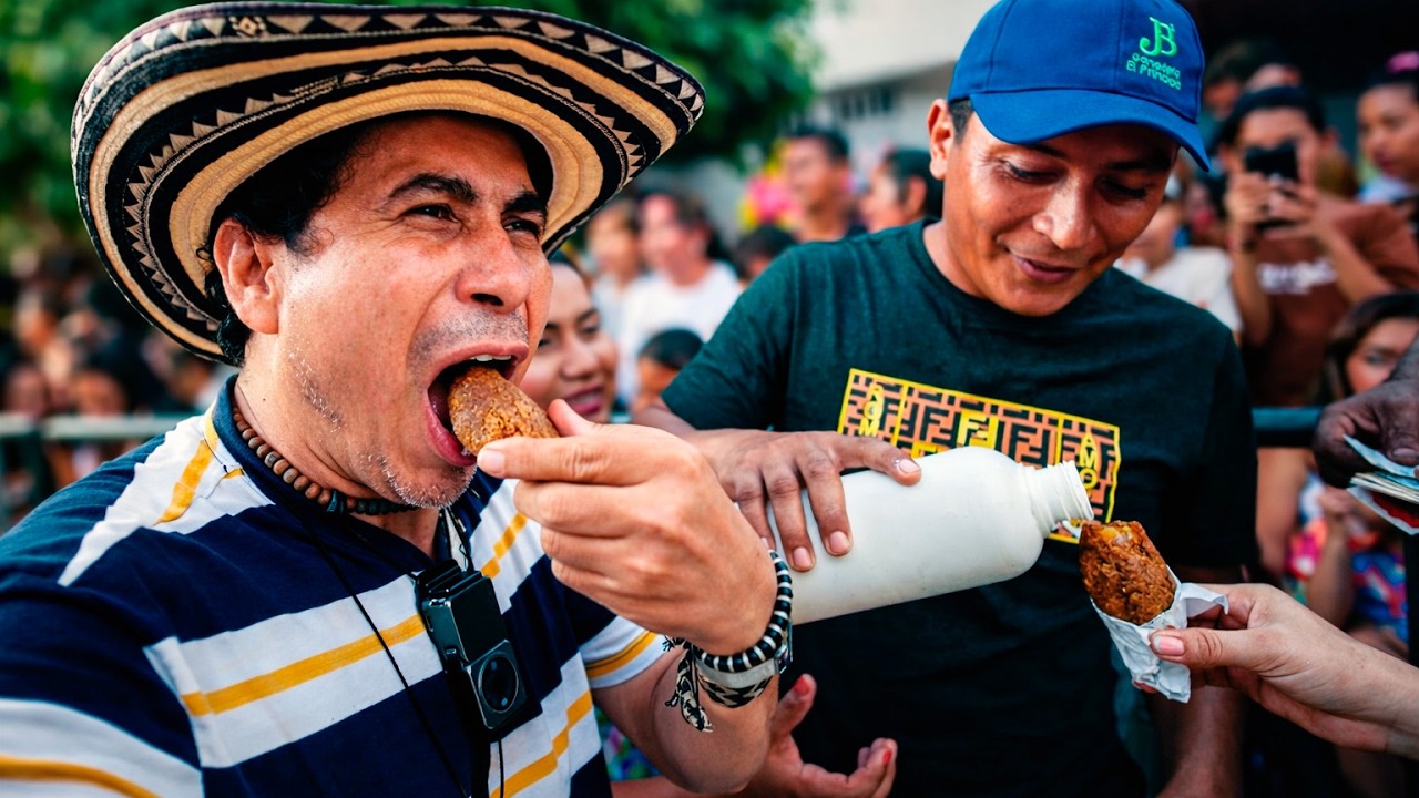 Comiendo kibbe en el Encuentro Cultural La POLLERA Colorá Sincé Sucre