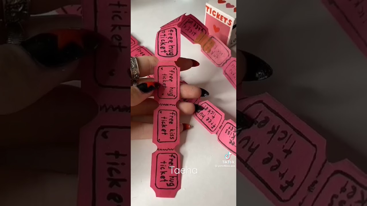 how to make cute love ticket box❤😍#minicraft #taeha #shorts