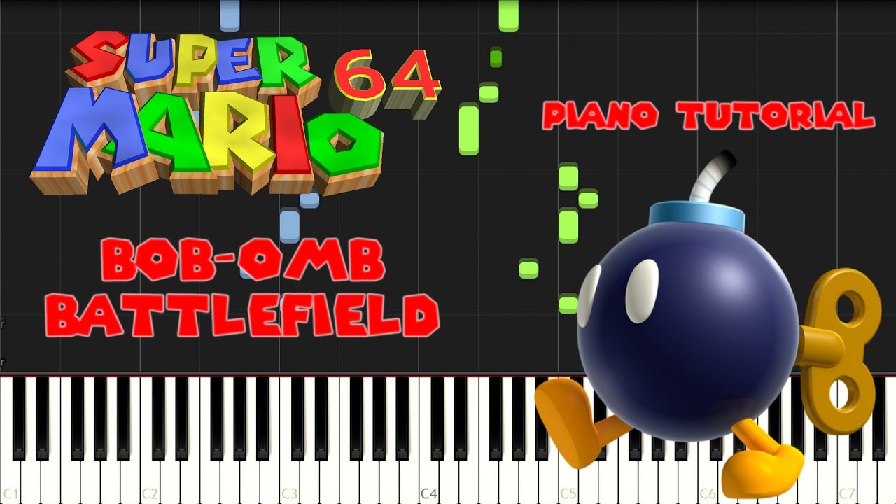 Super Mario 64 - Main Theme (Bob-Omb Battlefield) - Piano Tutorial