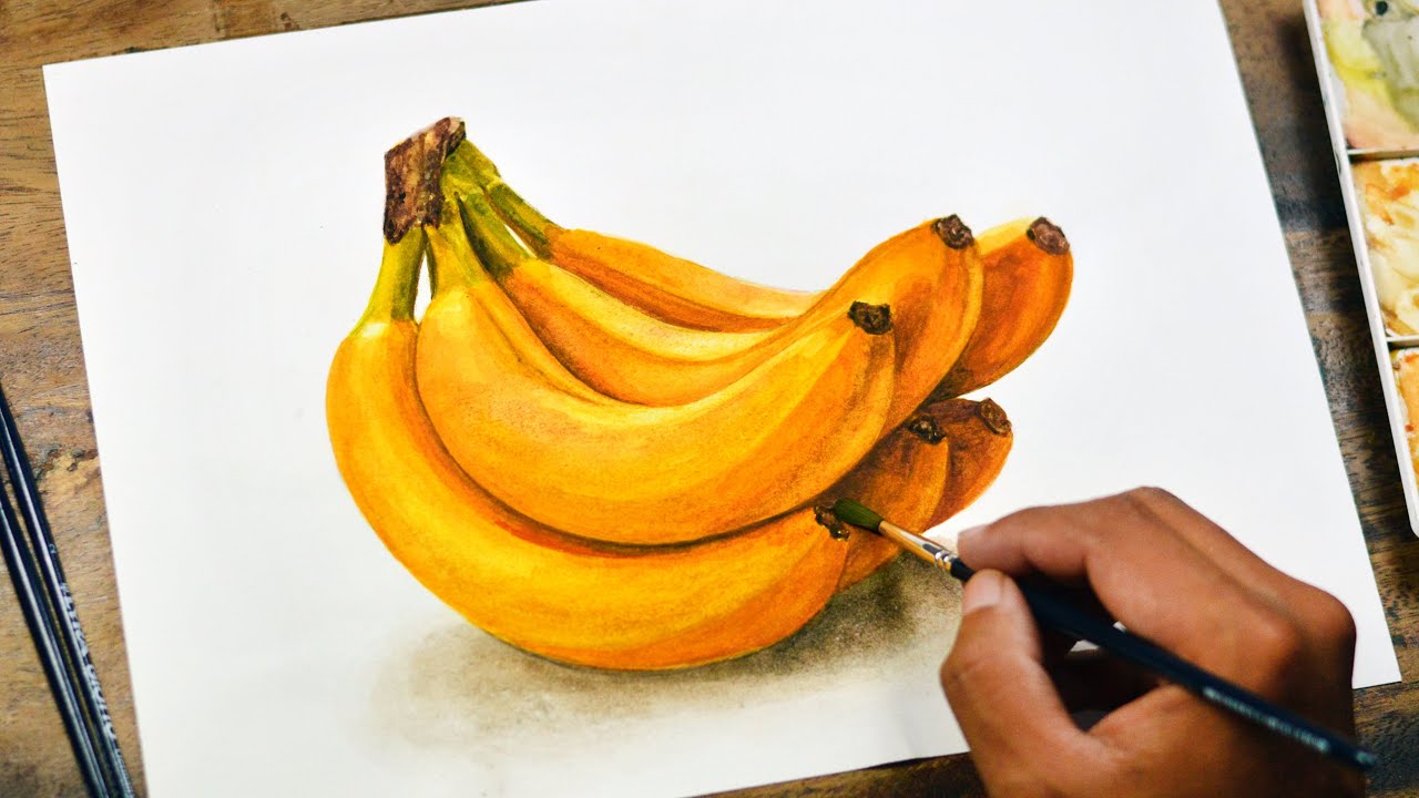 Painting a Realistic Banana in Watercolor