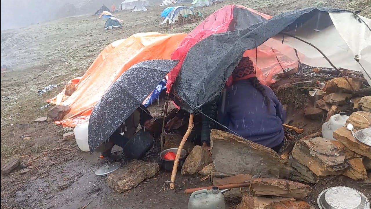 Inside Dolpa&rsquo;s Coldest Region | A Family&rsquo;s Real Experience Living in Nature, Caves & Tents🌧️🌧️🌧️