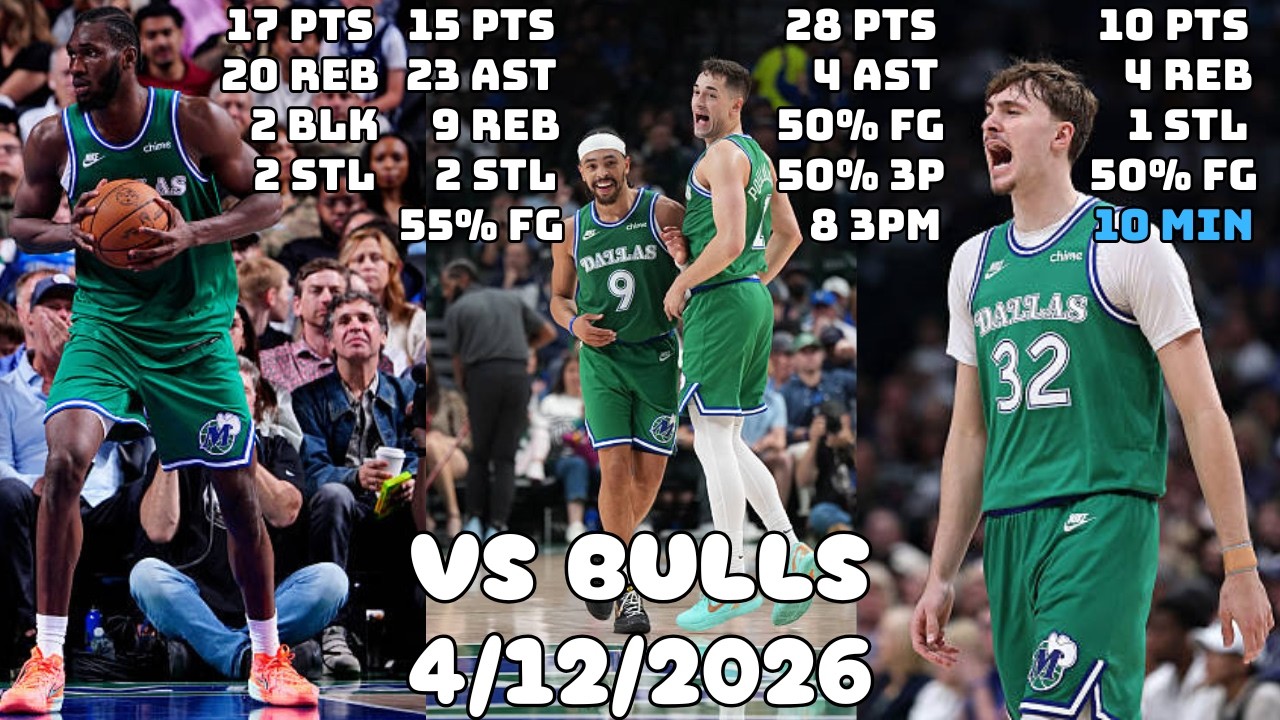 Flagg Hurt; Nembhard Dished Out 23 Assists | Dallas Mavericks Team Highlights vs Bulls (4/12/2026)