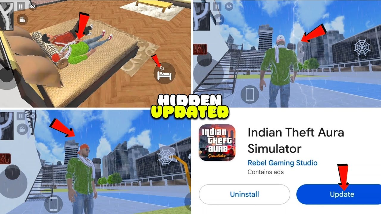Indian Theft Aura Simulator New Rain Mode feature Cheat Code | New Hidden Update And Secret Feature 