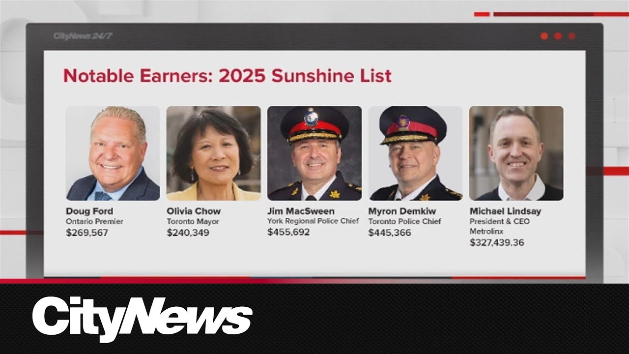 Ontario Sunshine list: These were the top and notable earners of 2025