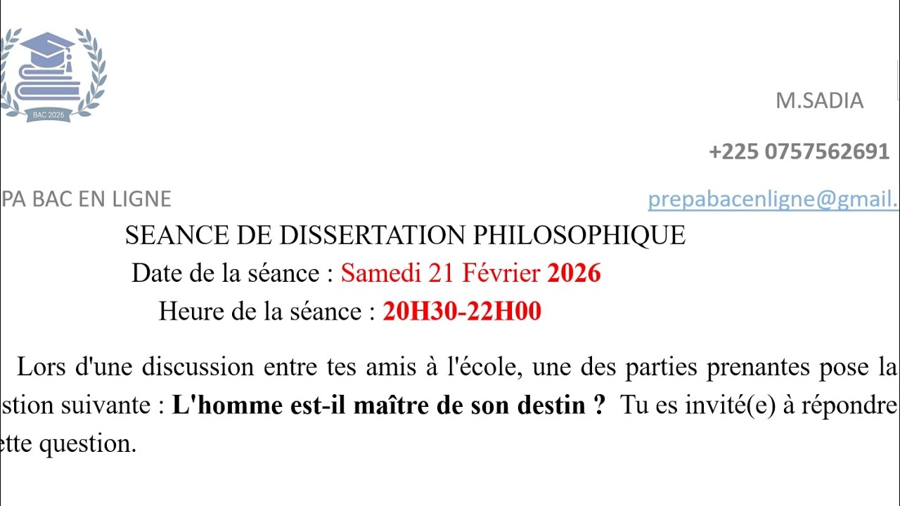 Sujet de philosophie type BAC 2026: L'homme est-il maître de son destin ? 