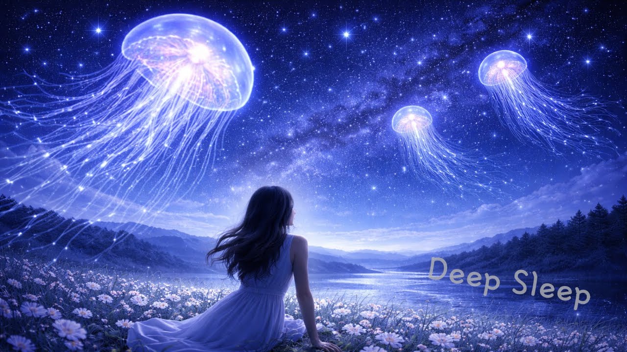 Jellyfish in the Starry Night Sky | Dreamy Sleep Ambience
