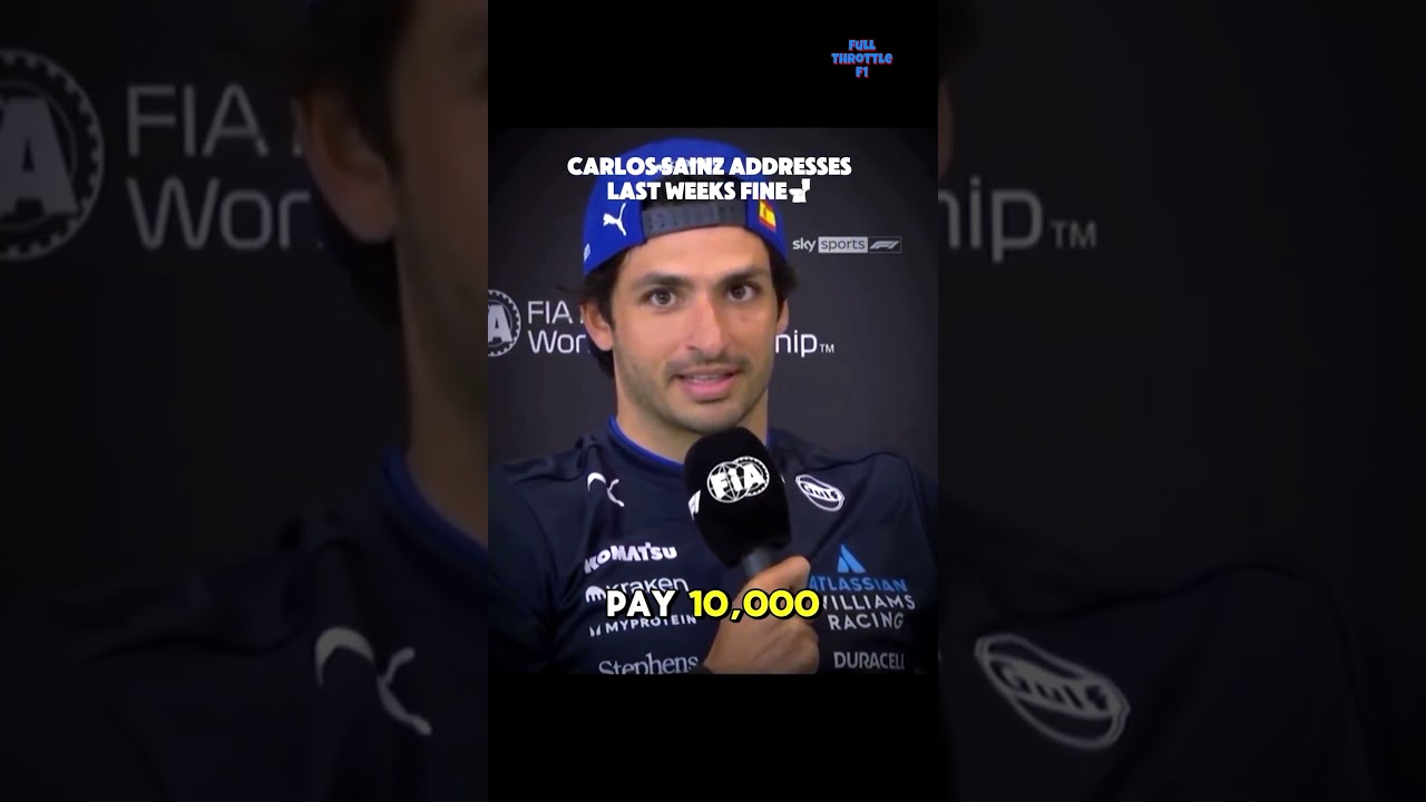 Carlos Sainz addresses last weeks &euro;10,000 fine for being late to the national anthem #f1 #formula1
