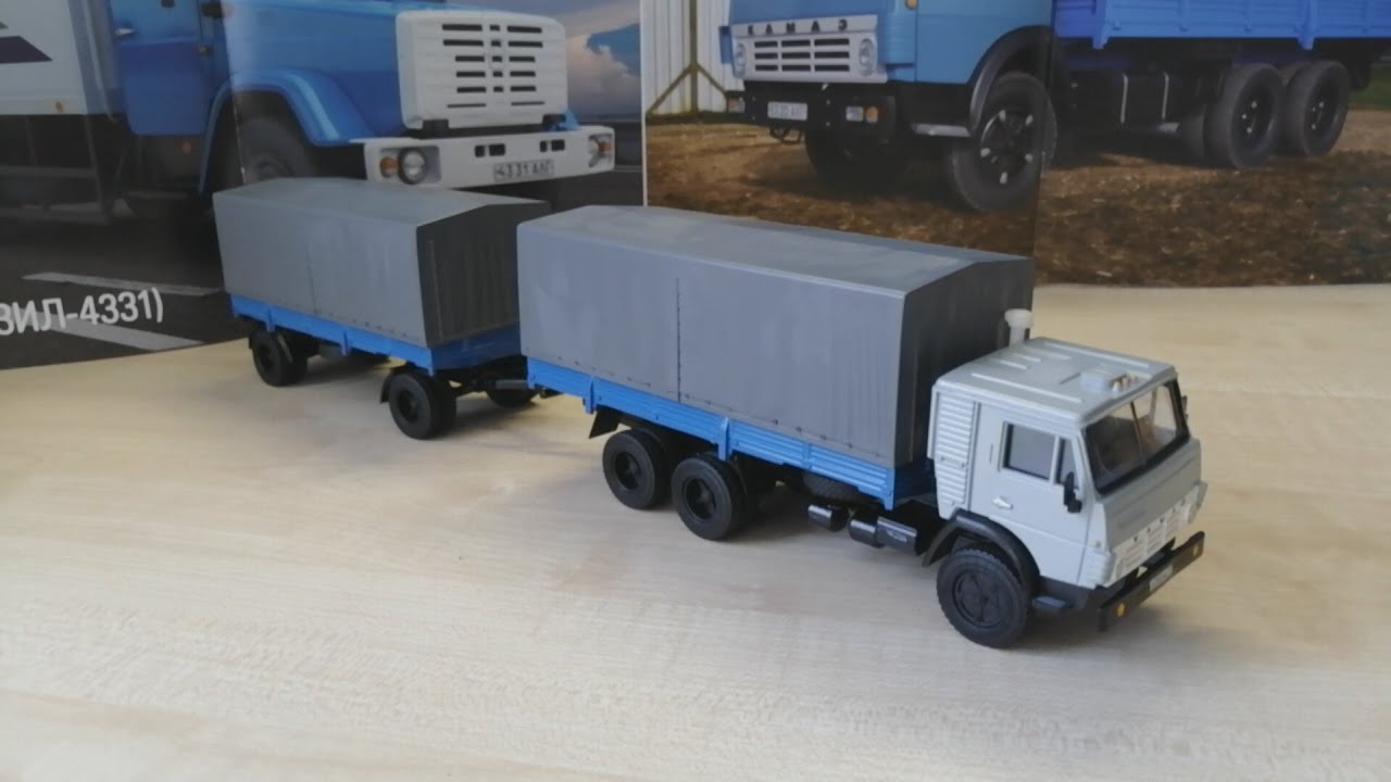 Обзор модели Камаз-53212 с прицепом ГКБ-8350, масштаб 1:43, 