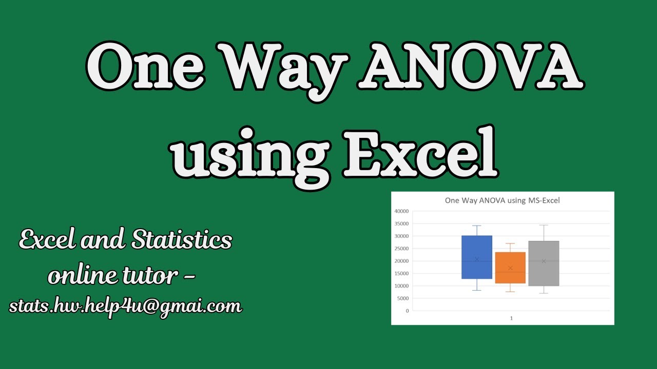 One Way ANOVA and boxplot in Excel | Online Excel and Statistics Tutor