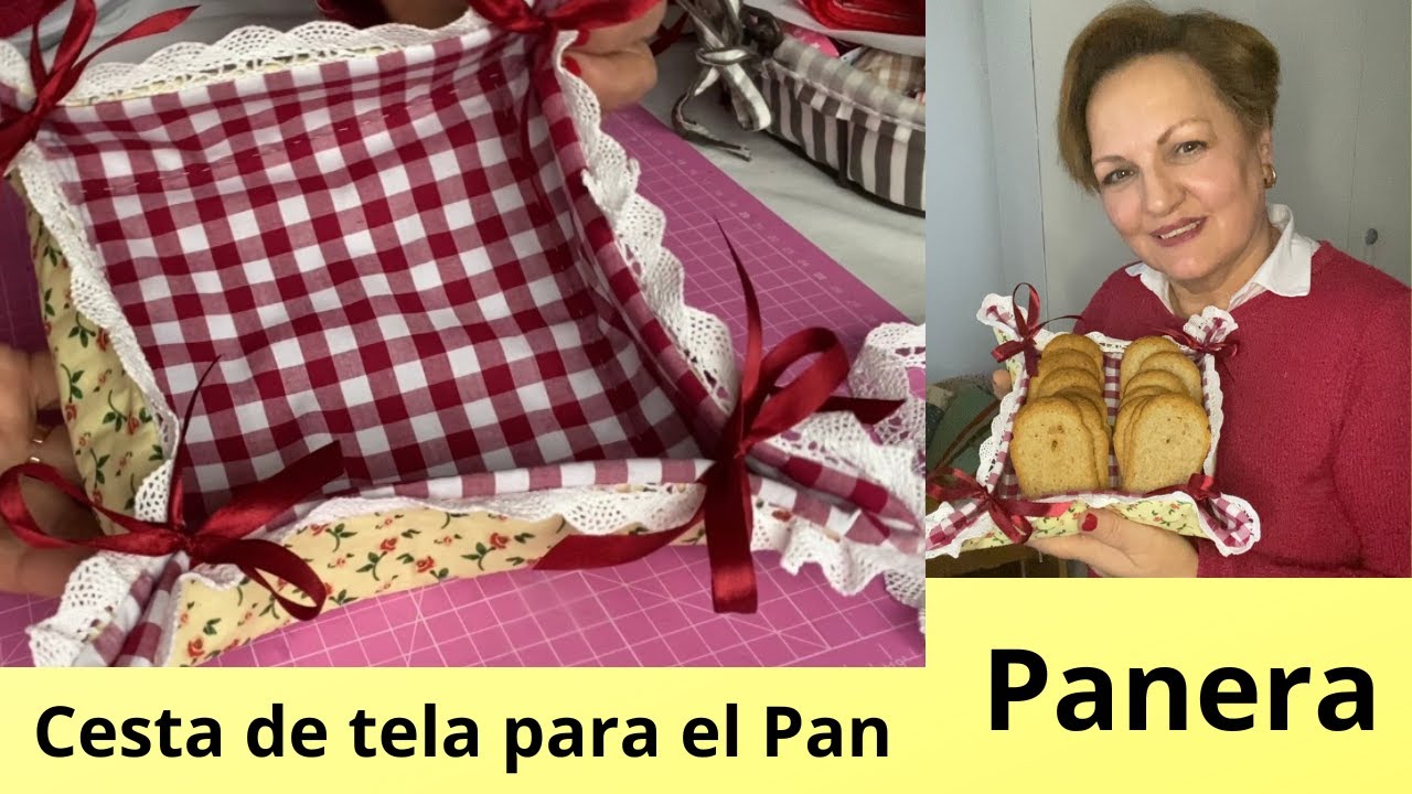 Como hacer Cesta de tela para el Pan  #panera #cestasdetela