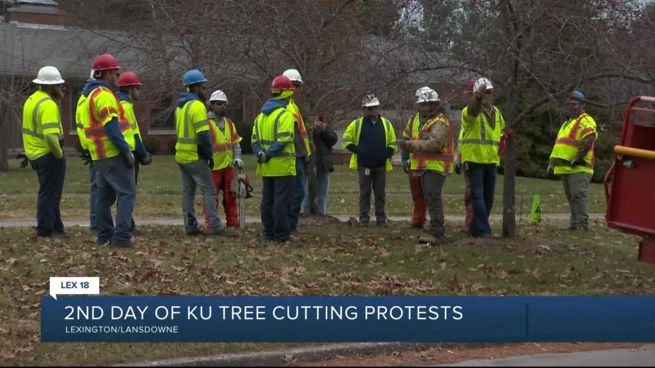 Second day of KU tree cutting protests