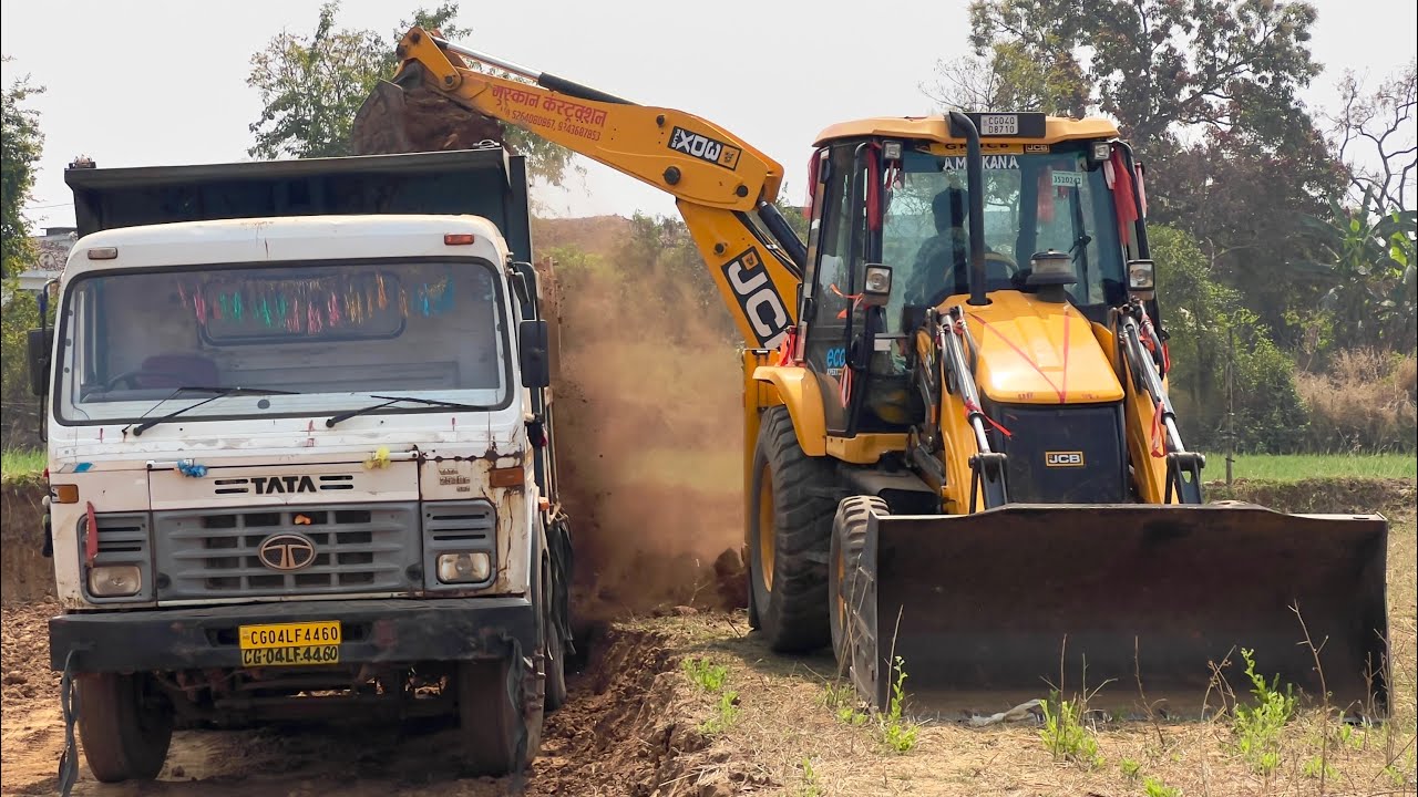Jcb  Backhoe Loading Bharatbenz And Tata Truck | Jcb Loading Truck | Jcb Video