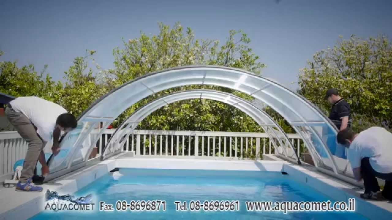 AQUACOMET ישראל מתמחה ביבוא ושיווק של מוצרי קירוי לבריכות שחיה ולמרפסות