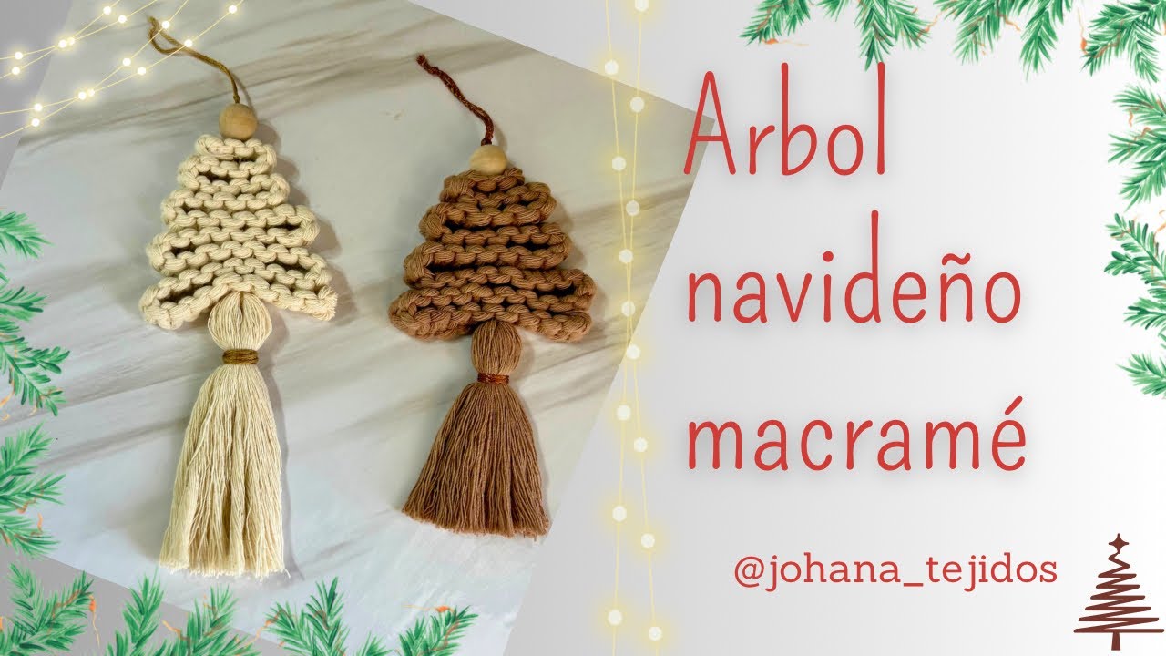 Adorno🎄Arbolito / Pino Navideño Macramé. Macramé Christmas Tree Ornament Tutorial
