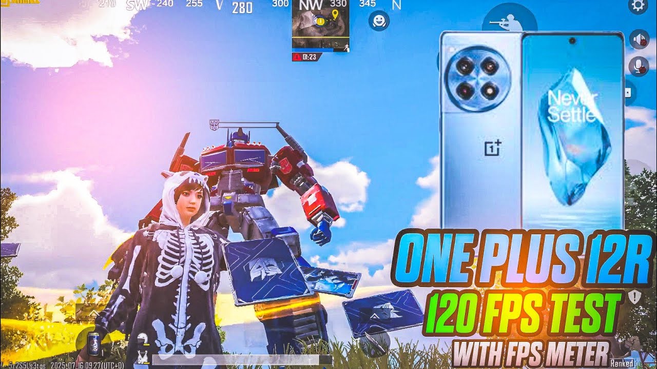 OnePlus 12R 💀BGMI Test With FPS Meter | OnePlus 12R BGMI 120 FPS✅ GAMEPLAY 