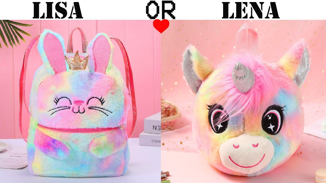 LISA OR LENA 😍 🌹🌷 💖🌈🦄 Unicorn School Supplies & Girl Accessories - Back to School