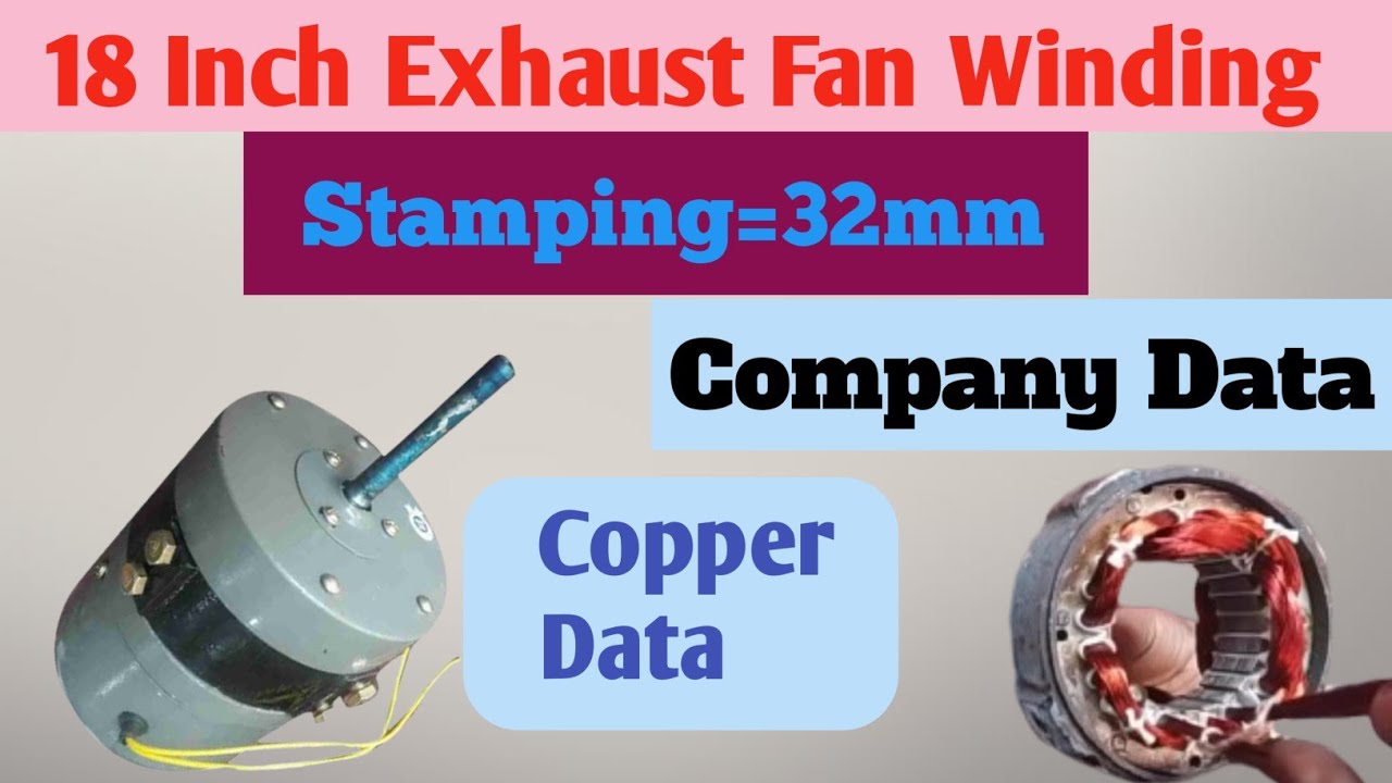 18 inch Exhaust Cooler Fan Winding Data | 18 inch Exhaust Fan Winding | #32mm