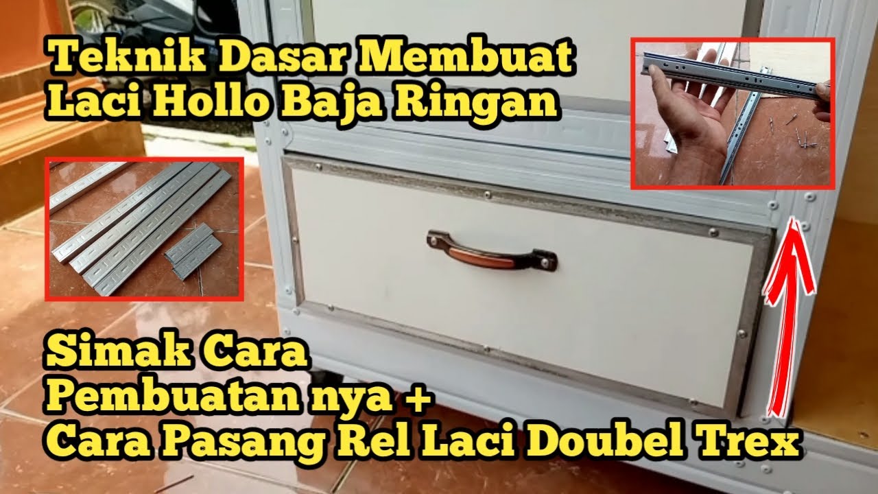 CARA MEMBUAT LACI HOLO BAJA RINGAN + PASANG REL LACI DOUBEL TREX