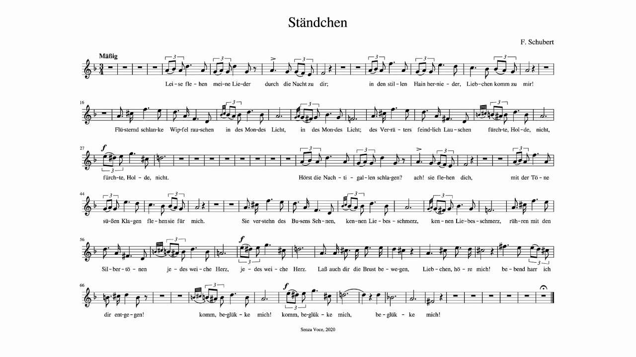 F. Schubert - Ständchen, D957 | Piano accompaniment