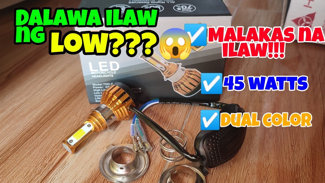 PANG MALAKASANG HEADLIGHT!!! (TDD 45 WATTS DUAL COLOR PA SA LOW BEAM!!!) PANIS ANG BA20D🤣🤣🤣