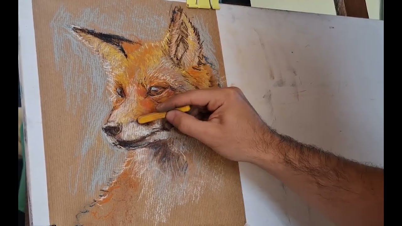Zorro | Pastel seco sobre papel Kraft 