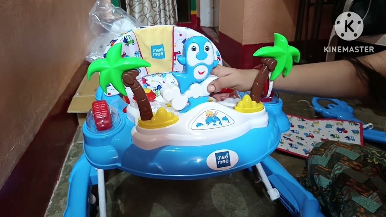 Mee Mee Baby Walker With Push Handle,Foot Mat & Stopper Unboxing Fitting