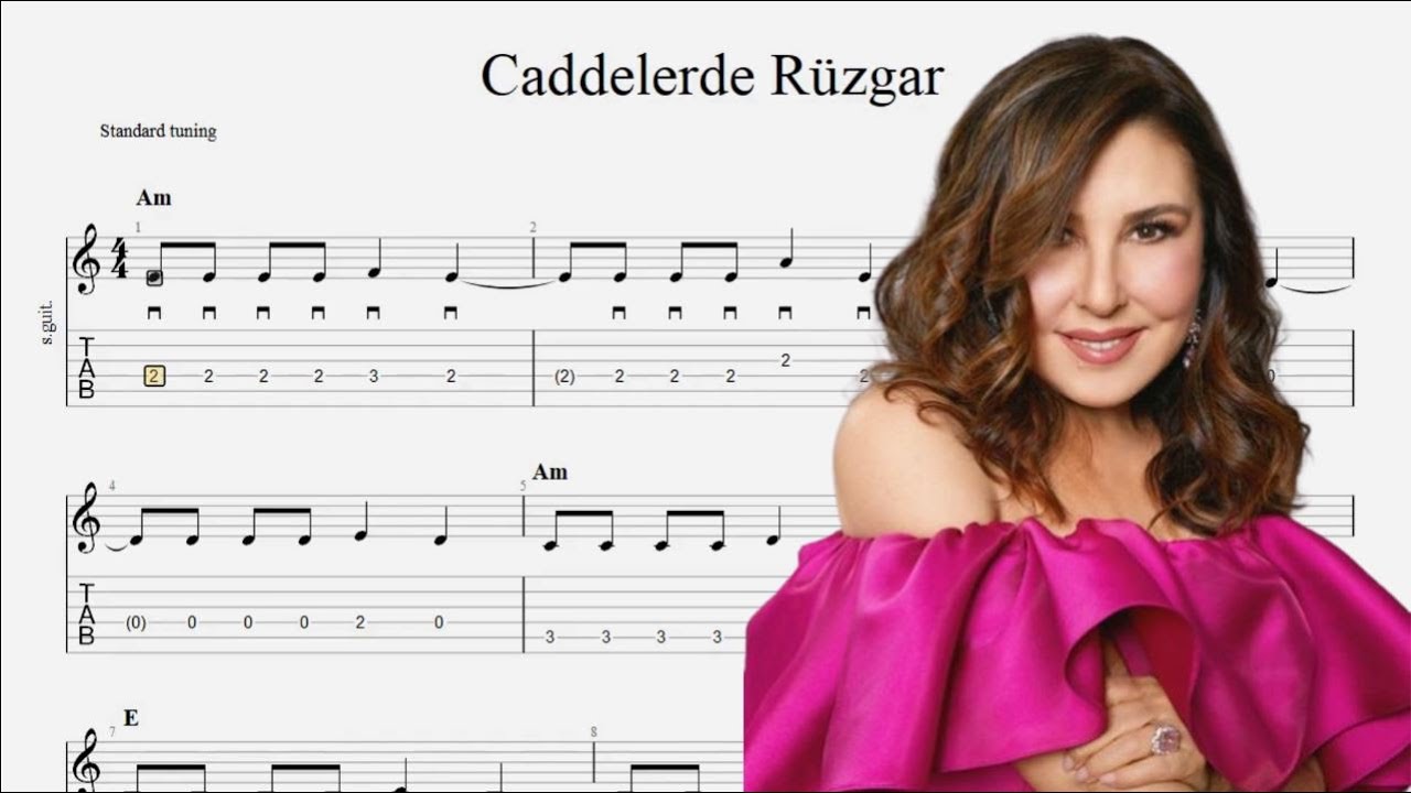 Caddelerde Rüzgar Nilüfer Elektro Gitar ile Nasıl Çalınır? w# TAB | #elektrogitar #caddelerderüzgar