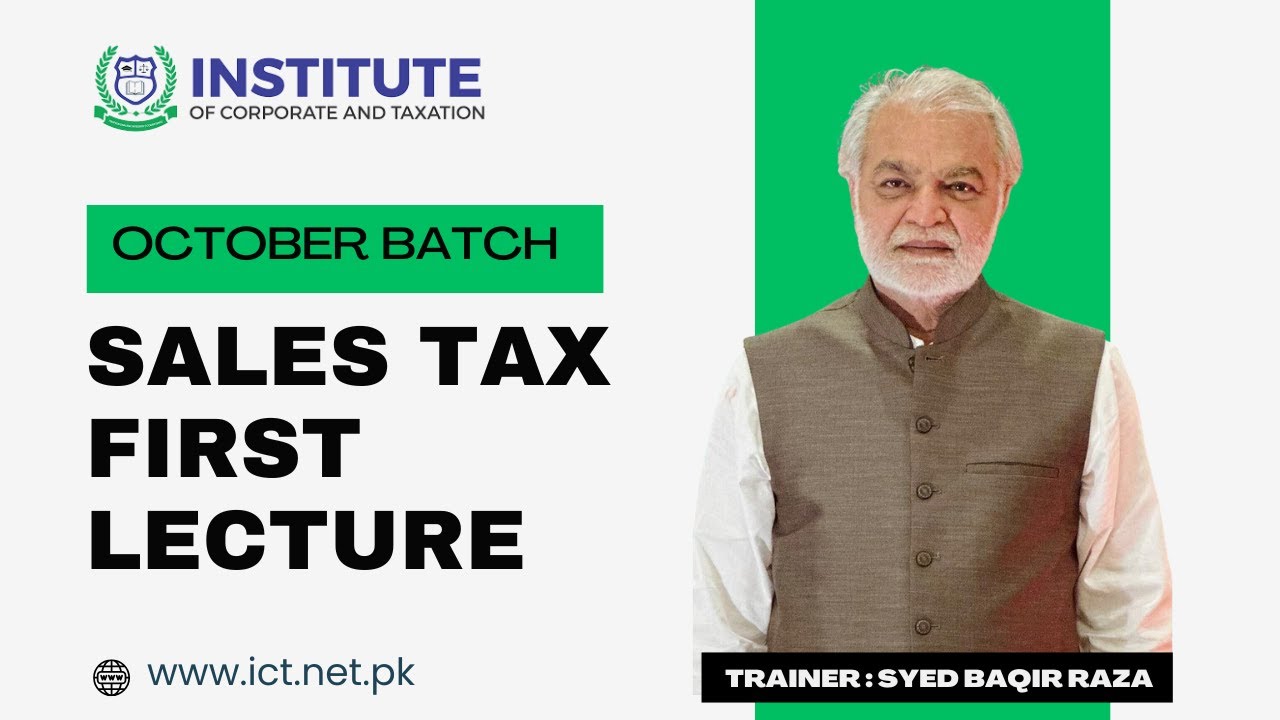 SALES TAX | OCTOBER BATCH | FIRST LECTURE