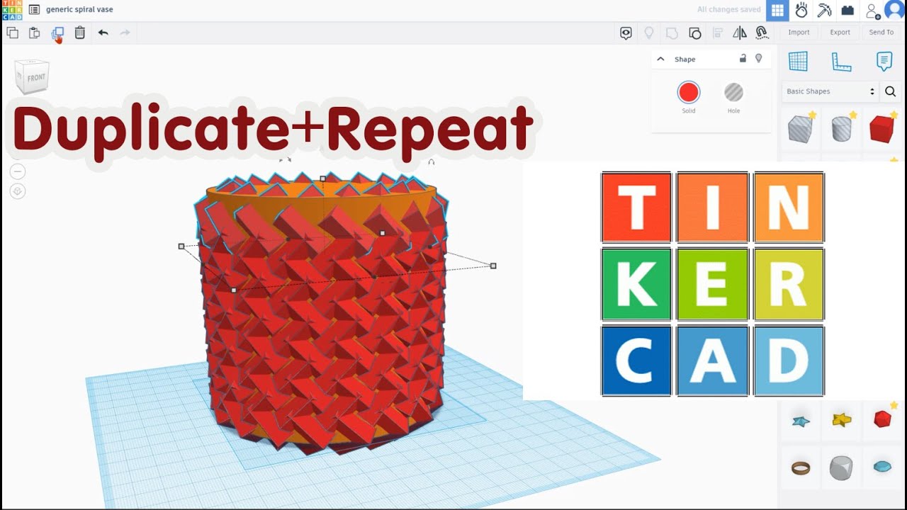 Demo- Making 2 spiral vase models in 3 minutes in Tinkercad  #howto #diy #tinkercad #3dmodeling