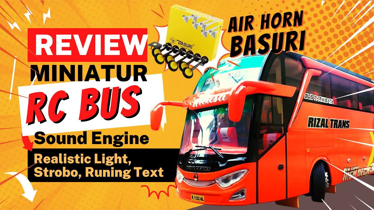 MINIATUR RC BUS  FULL BASURI, TELOLET DENGAN SOUND ENGINE DAN LAMPU REALISTIK