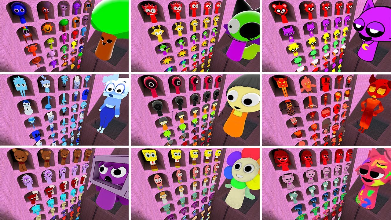 ALL TEAM SPRUNKI INCREDIBOX SONG EVOLUTION SPARTAN KICKING ABYSS POOL in Garry's Mod