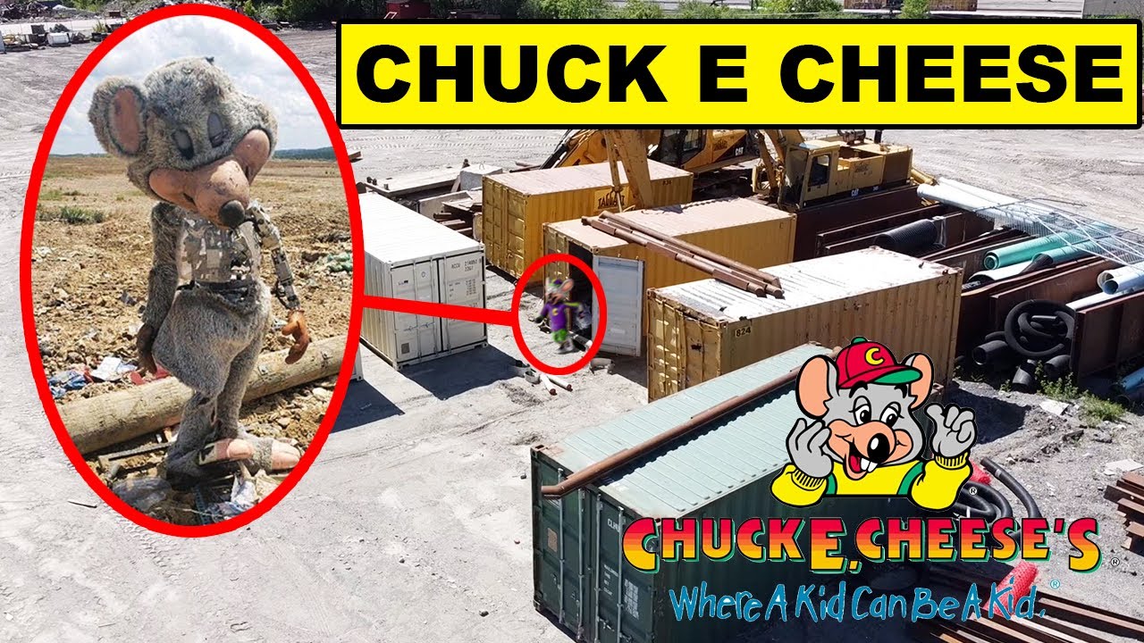 DRONE CATCHES CREEPY CHUCK E CHEESE ANIMATRONIC AT JUNKYARD | IF YOU SEE CHUCK E CHEESE OUTSIDE RUN!