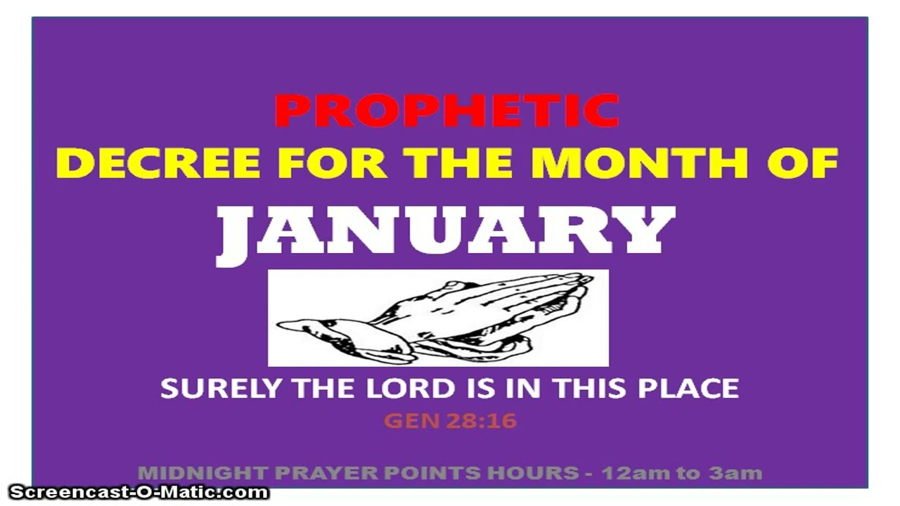 Prophetic Decree for the month of January 2026