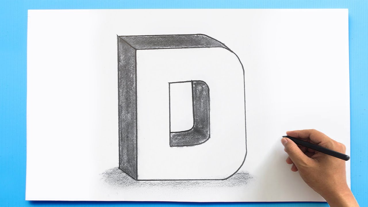 3D Letter Drawing - D