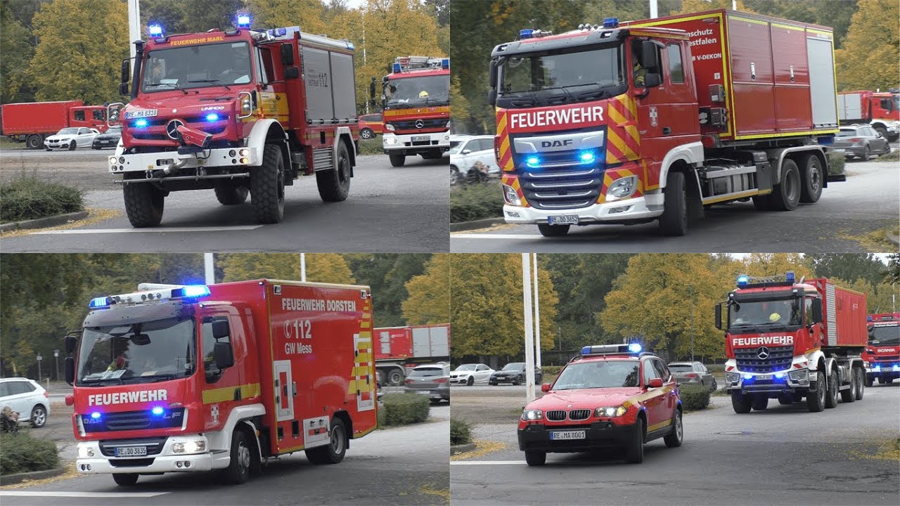[Großalarm im Chemiepark Marl] Einsatzfahrten zur Großübung im Kreis Recklinghausen